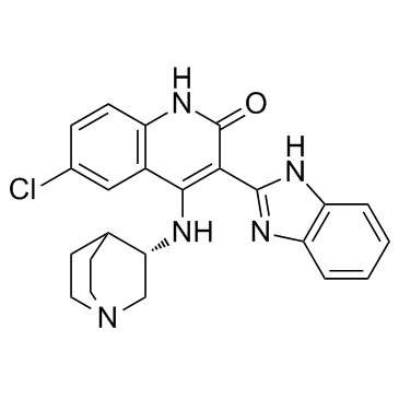 4-[((3S)-1-氮杂双环[2,2,2]辛-3-基)氨基]-3-(1H-苯并咪唑-2-基)-6-氯喹啉-2(1H)-酮