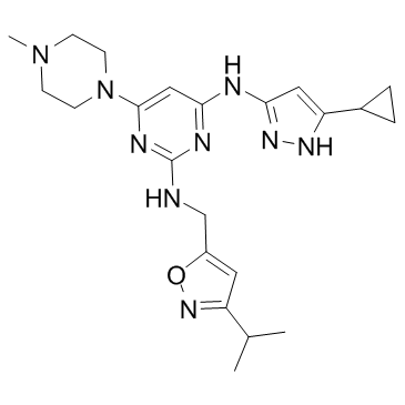 N4-(5-环丙基-1H-吡唑-3-基)-N2-[[3-异丙基-5-异恶唑基]甲基]-6-(4-甲基-1-哌嗪基)-2,4-嘧啶二胺